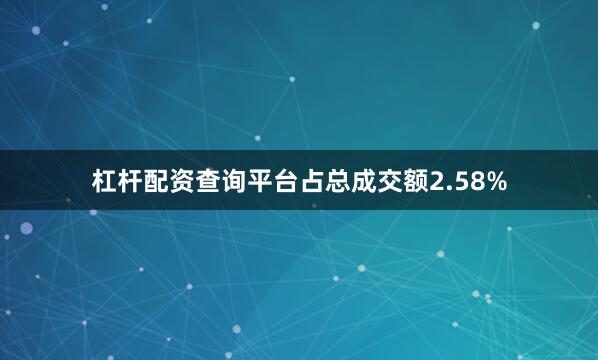 杠杆配资查询平台占总成交额2.58%